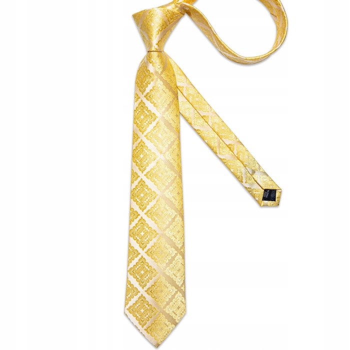 Елегантний чоловічий набір: жакардова краватка, кишенява хустка та затискачі