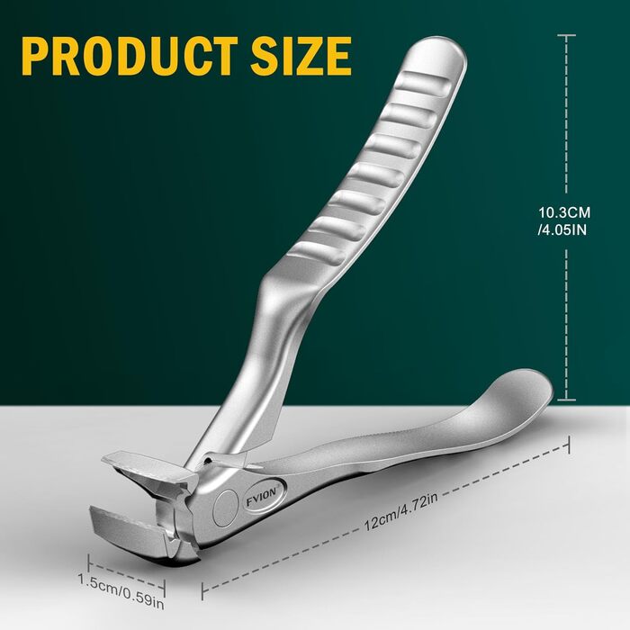 FVION Ножиці для нігтів для людей похилого віку – професійні ножиці для нігтів на ногах, для товстих нігтів, з довгим руків'ям, для чоловіків та жінок (сріблясті)