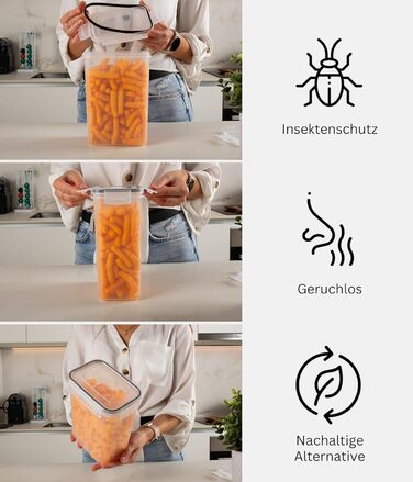 Набір контейнерів для зберігання Deco haus® (24 шт.) з кришкою, чорний - для продуктів, кухні, організації