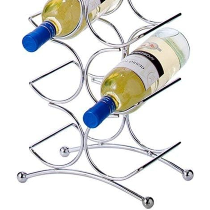 Zeller 27357 Wine Rack for 12 Bottles, Chrome-plated Metal. Approx. 25x15.5x67.5 cm