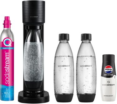 SodaStream Gaia: Газова вода вдома + CO2 балон, 3 пляшки BPA-Free, Сироп Pepsi Zero (Promo Pack)