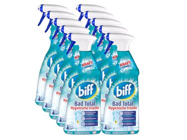 Засіб для чищення ванної кімнати Biff Bad Total Hygienische Frische проти вапна та бруду, гігієнічна свіжість, спрей (750 мл, 16 шт)