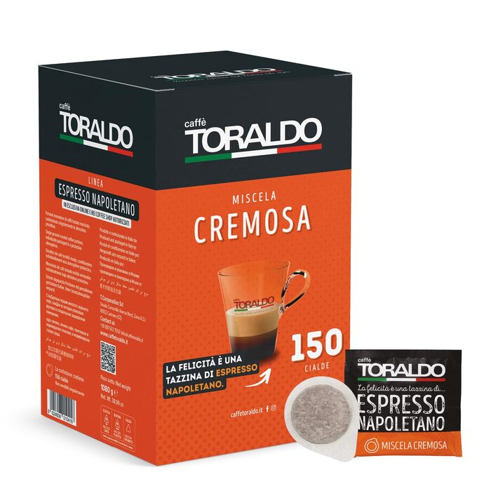 Кава в падах Caffè Toraldo Miscela Cremosa для кавомашин ESE 44, 7г, 150 шт
