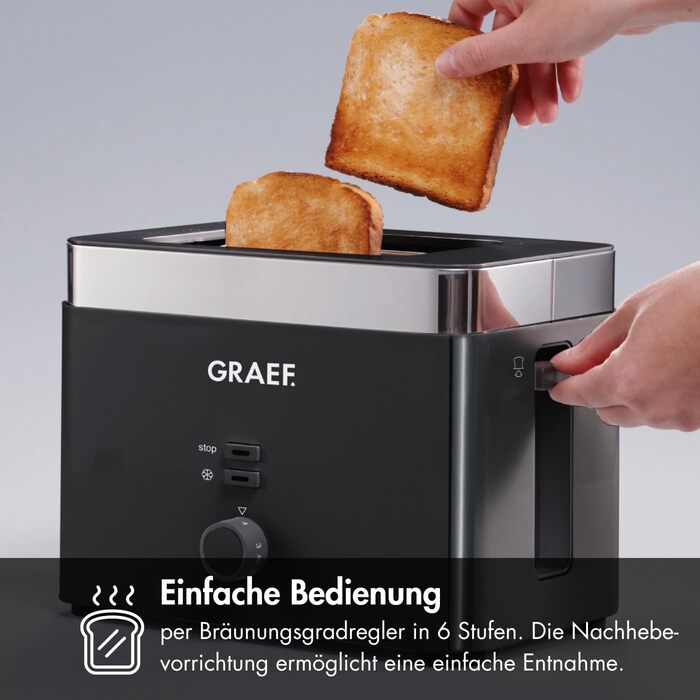 GRAEF 2-Slice Toaster TO 62, black