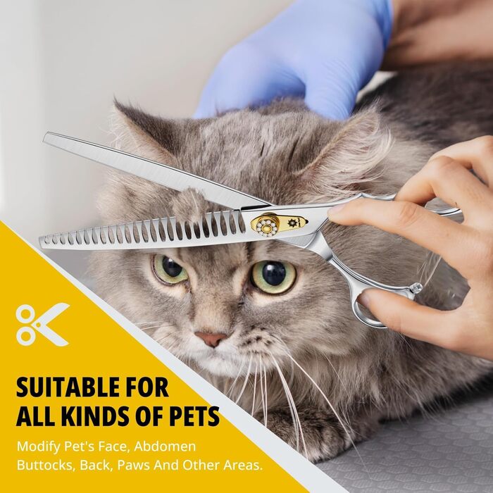 Професійна собача шерсть ножиці Dream Reach 8 дюймів - ножиці для грумінгу собак та котів з ергономічною ручкою, з високоякісної сталі 440C, з регульованим болтом