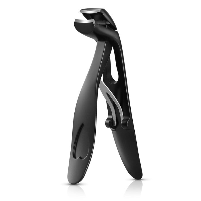 Кусачки для нігтів BEZOX ергономічні з похилим лезом для товстих нігтів (чорні) + пилочка для нігтів. Кусачки для дорослих, чоловіків та жінок.