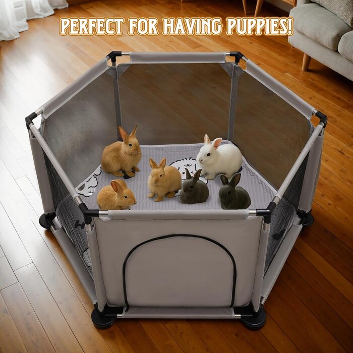 Кінець для цуценят у формі шестикутника, 122x65 см, сірий. Ігровий центр, манеж для цуценят, аксесуари для собак та цуценят