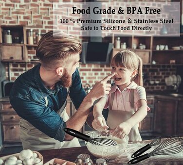 Віночок кухонний Walfos силіконовий (21 см + 23 см + 28 см) чорний - для збивання та перемішування