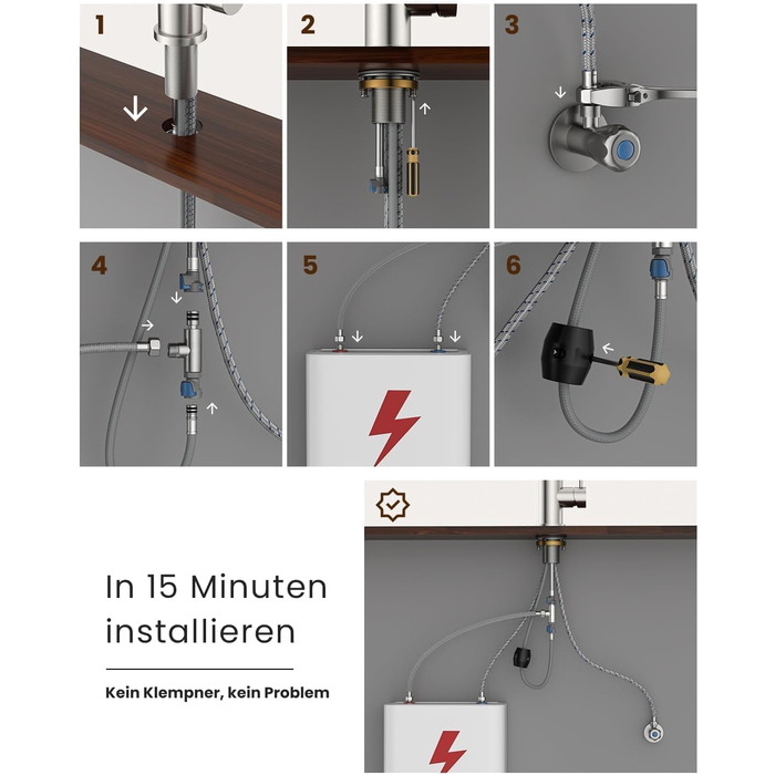 Кухонний змішувач Dayone з висувною лійкою, нержавіюча сталь SUS304, високий тиск, кухонний кран з 2 функціями, поворотна на 360°, для кухні