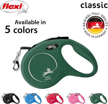 Рулетка для собак Flexi Classic S 5 м оливковий, до 25 кг