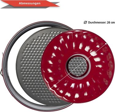 Форма для випічки Wenco Springform 26 см, знімний бортик, червона, антипригарне покриття
