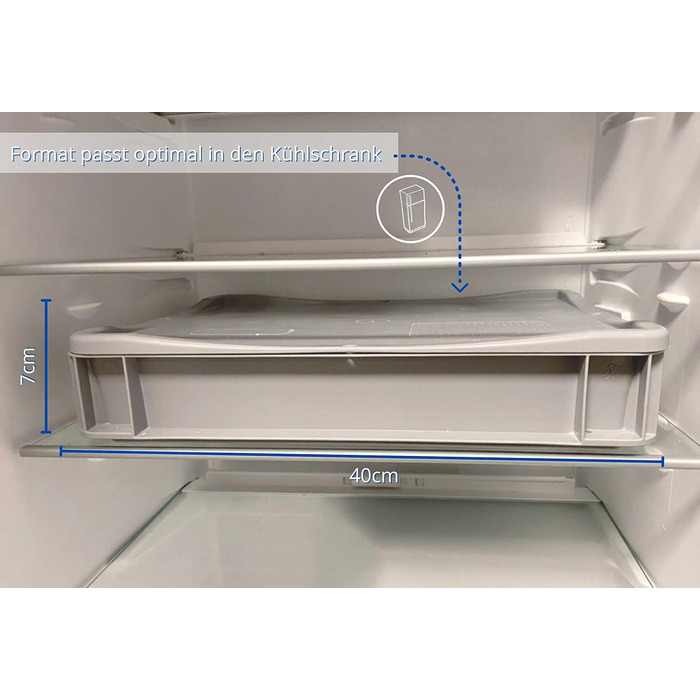 Pizza Ball Box (40 x 30 x 7 cm) for pizza dough, reusable box for pizza (reusable packaging), including dough scraper, complete set (2x box, 1x lid)