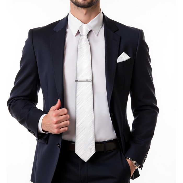 Мужской шелковый галстук и платок в нагрудный карман DiBanGu - набор для торжественных мероприятий