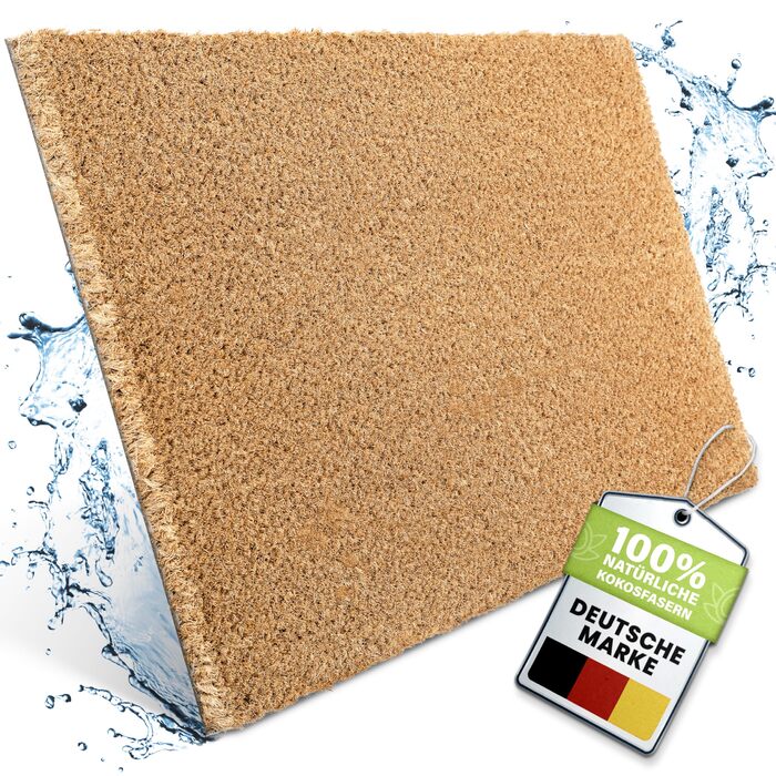 Кокосовий килимок для підлоги [водостійкий] - надміцний - для входу [зовнішній] - килимок для входу 40x60 см, натуральний