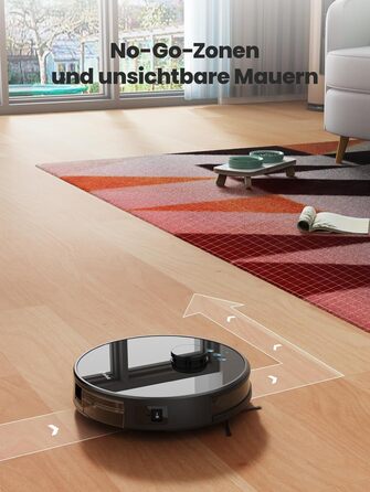 Робот-пилосос Lefant M1 з лазерною навігацією, функцією миття, 5500Pa, 8 зон заборони, керування через додаток/Alexa, для твердих підлог та шерсті тварин