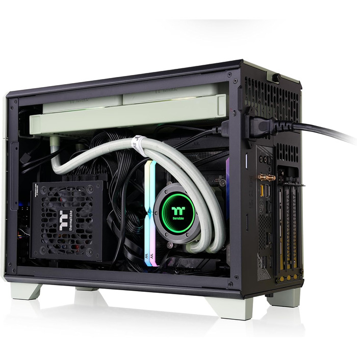 Корпус Thermaltake TR100 Matcha Green Mini-ITX SFF: 18.4L, Dual-Chamber, PCIe 4.0, підтримка AIO 280mm, тихий Airflow