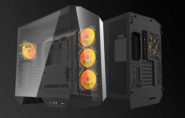 Корпус для ПК DarkFlash DY470 ATX Cube Case, 4 вентилятори ARGB, з ручкою