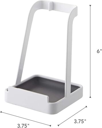 Yamazaki 2248 TOWER Ladle & Pot Lid Stand, White, Steel, Minimalist Design, 10 x 10 x 15 cm (LxWxH)