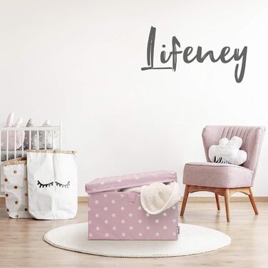 LIFENEY Набір з 2 коробок для зберігання дитячих речей, 37x25x21 см, органайзер для дитячої кімнати та вітальні, дитяча коробка для іграшок, рожеві з крапками