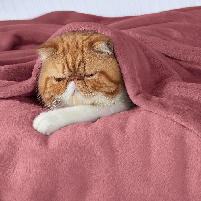 BEDSURE Плед з флісу - теплий зимовий плед, великий, 220x240 см, для дивана, м'який, рожевий