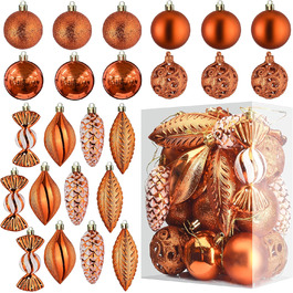М'які кулі для прикрашання ялинки з міді, 24 шт. - прикраси для ялинки та декорування святкового інтер'єру