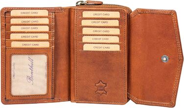 Benthill Wallet for Women Leather - RFID Genuine Leather Wallet - Vintage Purse - Coin Pocket with Zipper, Color: Gray