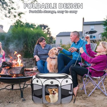 Змінний вольєр для цуценят, 73 x 73 x 43 см - вольєр для собак в приміщенні, портативний вольєр, вольєр для собак в квартиру, вольєр для собак, кроликів, котів, для дому, на вулицю, у подорожі, кемпінг