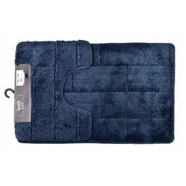 Набір з 2 килимків для ванної кімнати ZAC, 50x37/50x80 см, темно-синій