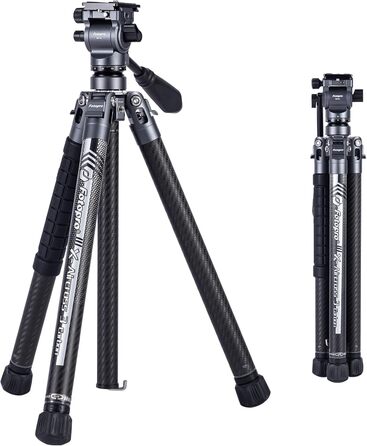 Штатив Fotopro Carbon X-Aircross 3 Lite: 151 см, 360° кулькова головка, для камери, легкий, синій