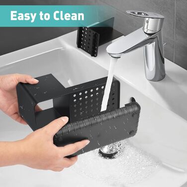 Тримач для зубних щіток у ванну кімнату: органайзер для електричної та звичайної зубної щітки з отвором для стоку води (сірий, чорний)