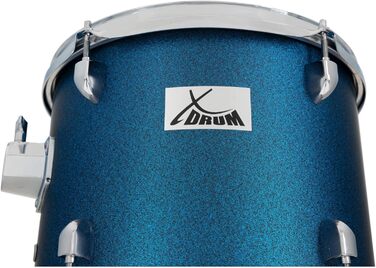 XDrum Semi 22' Standard барабанна установка Satin Blue Sparkle (22' BD, 12' TT, 13' TT, 16' FT, 14' SD) з навчальним посібником, блакитний колір