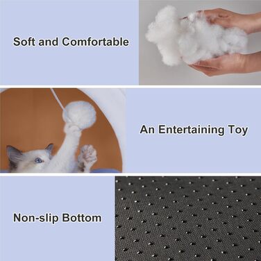 Квіткова хатинка для котів Jiupety, ліжечко-печера для котів, котяче ліжко-печера M (38x37x32 см), будиночок для котів з неслизьким дном, котячий кошик з пральною знімною подушкою, зелений, зелений жаб (M, блакитний)