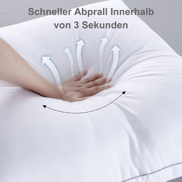 BedStory Pillows 80x80 Adjustable Fiber Filling, Pillow 2-Pack with High-Quality Microfiber Filling 1500g x 2, Washable and Soft Bed Pillow Sleeping Pillow Sofa Pillow Side Sleeper Pillow 80x80cm