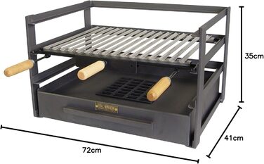 Висувна гриль-шафа Imex El Zorro 71482.0, чорна, 72x41x35 см