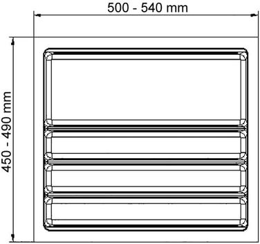 Cutlery insert SCOOPII 60 cm (W 500-540 x D 450-490 mm) / Multi-purpose insert/Cutlery box/Cutlery inserts