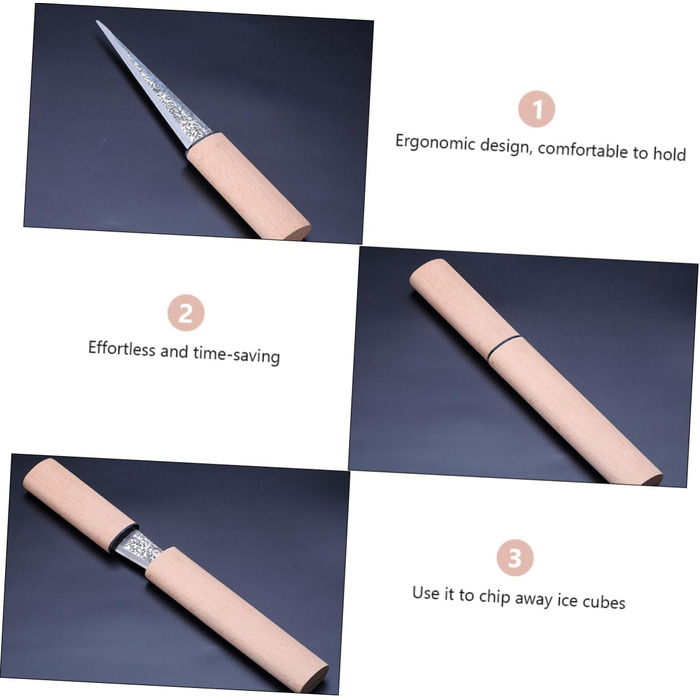 CRILSTYLEO Vintage Ice Skates Ice Pick Puer Tea Tool Antique Ice Pick Tapered Ice Pick Bartender Ice Pick Ice Cubes Ice Molds Ice Cubes Ice Picker Ice Chopper Wooden Khaki