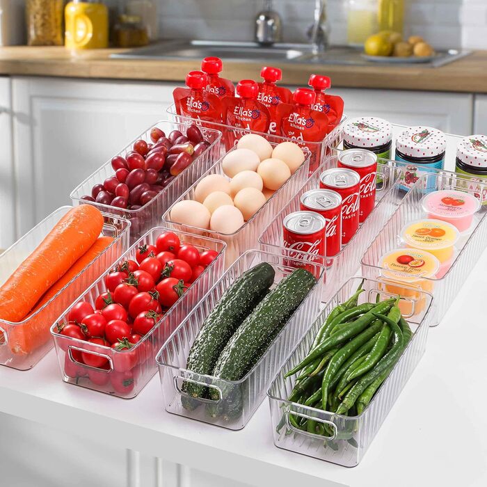 10-Piece Refrigerator Organizer - BPA Free, Kitchen Storage & Organization, Fridge Organizer System for Kitchen, Pantry, Cabinets, Freezer, Fruits, Office, Bathroom