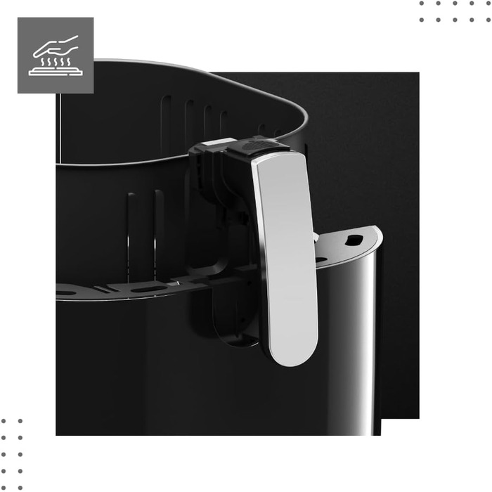 Фритюрниця VERTENZ Taste 70, 7,7 л, аерофритюрниця XXL, 1800 Вт, LED-екран, 8 програм, антипригарний кошик, без олії, чорна