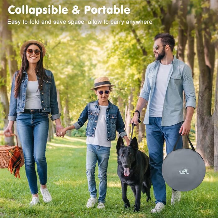 Pawaboo Переносний вольєр для тварин, складаний вольєр для собак з водонепроникного оксфорду, клітка для котів з сумкою, мискою, для цуценят, котів, кроликів, для дому та вулиці, зелений (90x70x60 см)