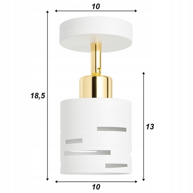 Настінний світильник 2в1 та підвісна стельова лампа E27, біло-золотий гламур
