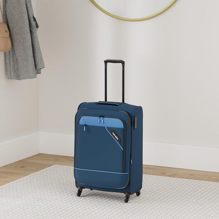 Paklite Чемодан ручної поклажі на 4 колесах, 55 см, 41 літр, блакитний, з TSA замком та функцією розширення
