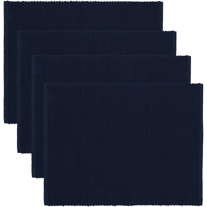 Комплект з 4 серветок LINUM Uni 35x46 см, 100% рифлена бавовна, мийні, темно-синій колір