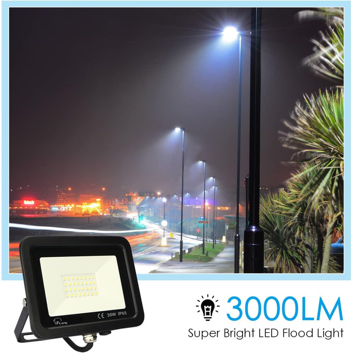 LED Floodlights Outdoor, LED Floodlights 100W, LED Outdoor Floodlights IP65 Waterproof, LED Spotlight 10000LM, LED Spotlight Outdoor 3000K Warm White, for Backyard, Garage, Hallway, Garden [Black] (6500k Cool White, 35W [1 Piece Black])