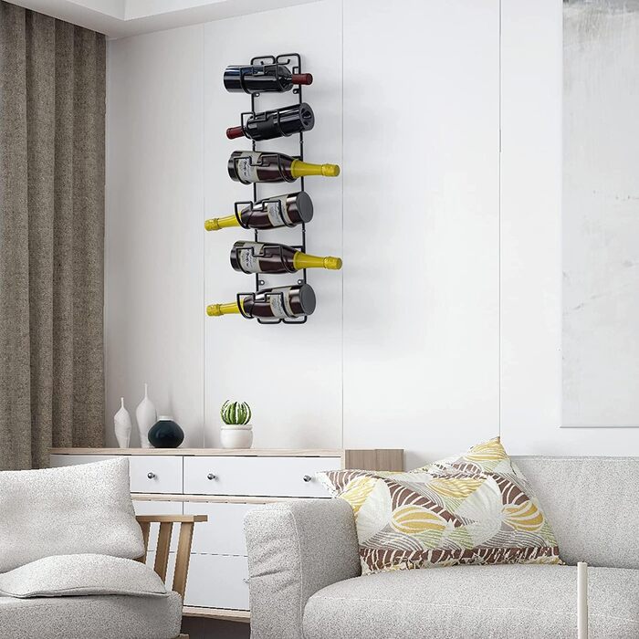 Настінна тримач для рушників з 6 секціями, чорний | Для ванної кімнати