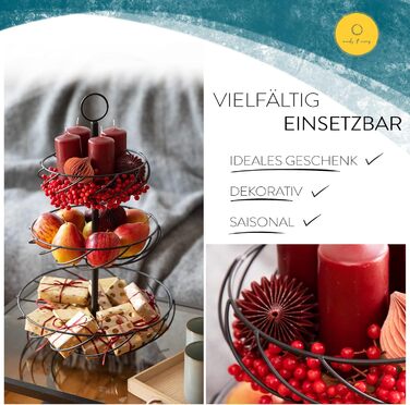 Стійка для фруктів Marks & Rivers 3 яруси XL | Металева фруктова стійка з 3 ярусами чорного кольору для елегантного зберігання у кухні та вітальні