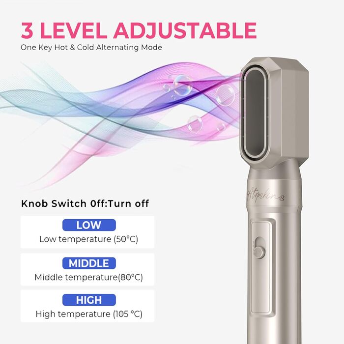 Набір для укладки волосся Atopskins 6 в 1: фен, плойка, щітка | 1000W, золотий