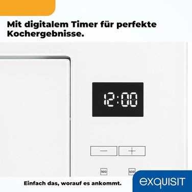 Вбудована мікрохвильова піч Exquisit EMW25-G-020 біла з грилем, сенсорне управління, таймер, швидкий старт