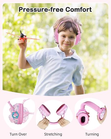 Навушники шумоізоляційні для дітей ZOHAN 030, 3-18 років, для дітей з аутизмом, для школи та концертів, рожевий єдиноріг