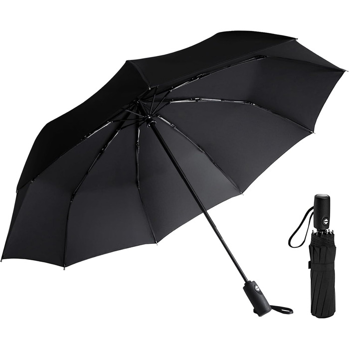 AMVUZ Сонник-парасолька: штормостійкий, компактний, чорний, з автоматичним відкриванням