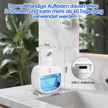 Автоматичний дозатор мила, 500 мл, настінний, сенсорний, регульований, для кухні та ванної кімнати (білий)